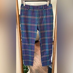 Cotton,Plaid, Navy Green, Ankle Pants, size 6